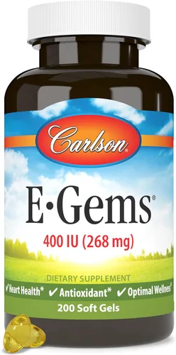 Miniatura 12 de Carlson - E-Gems 400 UI (268 mg), vitamina E de origen natural, bienestar óptimo, 140 geles blandos
