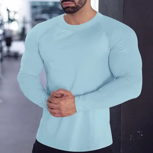 Miniatura 93 de Camisas de compresión atléticas de manga larga para hombre, capa base, camisa de entrenamiento atlético, camisas de compresión, camisetas deportivas