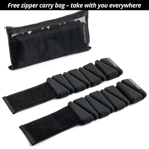 Miniatura 8 de Pulseras y tobilleras ajustables de 2 libras o 4 libras, bandas ajustables para entrenamientos de mujeres y hombres, juego de 2 – 2 libras o 4