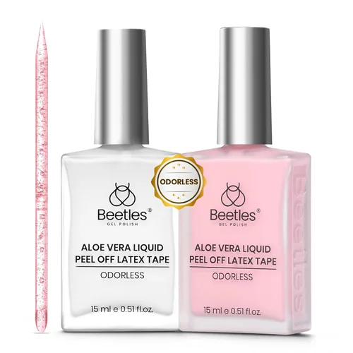 Miniatura 13 de Beetles - Látex líquido sin olor para uñas, 0.5 onzas líquidas, barrera de esmalte de uñas de látex blanco, protector de cutículas para gel