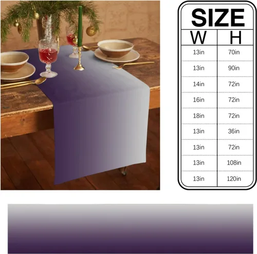 Miniatura 4 de Artwork Store Camino de mesa de lino y algodón morado, para mesa de comedor, decoración de cocina de granja, decoración de cena de vacaciones, 13 x