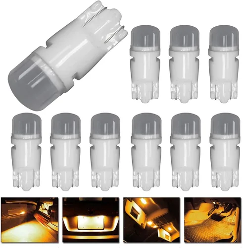 Miniatura 8 de T10 Cerámica Interior Exterior Brillante Luz LED 168 175 194 2825 W5W Tamaño Bombilla Color Verde (Paquete de 10)