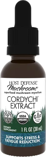 Miniatura 10 de Host Defense, Extracto de CordyChi, reducción del estrés y la fatiga, suplemento de hongos con Cordyceps y Reishi, liso, 2 onzas líquidas