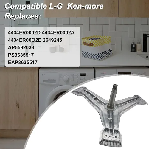 Miniatura 3 de 4434ER0002D 4434ER0002A - Soporte giratorio para lavadora L-G Ken-more, repuesto para lavadora L-G Ken-more - Soporte de tambor trasero Spider