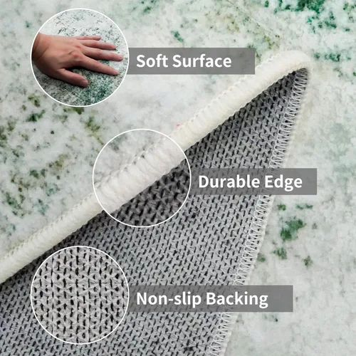 Miniatura 5 de Alfombra de pasillo lavable de 3 x 12: alfombra antideslizante fácil de limpiar - Alfombras suaves para sala de estar, dormitorio, cocina, alfombra