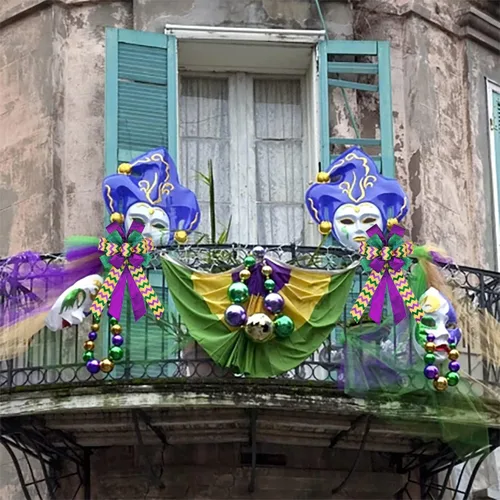 Miniatura 3 de ABTOLS Lazos de corona de Mardi Gras, lazos verdes y morados con purpurina para corona para fiesta de carnaval, lazos decorativos de lentejuelas