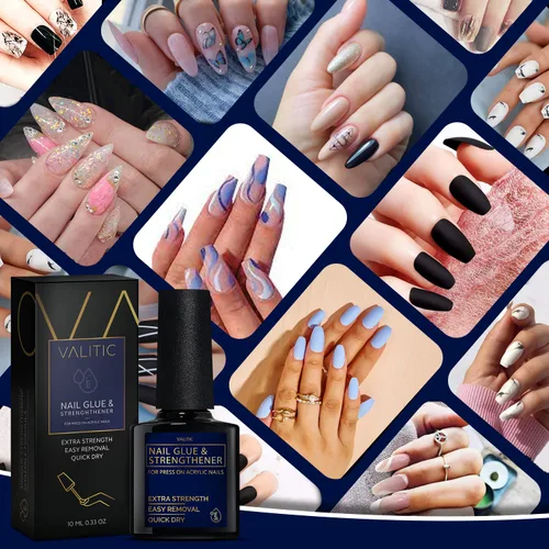 Miniatura 7 de Valitic Pegamento y Fortalecedor de Uñas Fuerte - Gel de Secado Rápido con Pincel para Uñas de Larga Duración - Enlace Adhesivo para Uñas Postizas