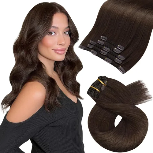 Miniatura 69 de Moresoo Extensiones de cabello humano Remy con clip, color rubio platino, extensiones de cabello humano real de doble trama, color rubio #60, 18