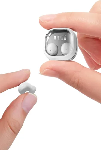 Miniatura 10 de Auriculares invisibles mini para dormir, inalámbricos, Bluetooth, ultraligeros, ajuste cómodo para dormir de lado, suaves, intrauriculares, tapones