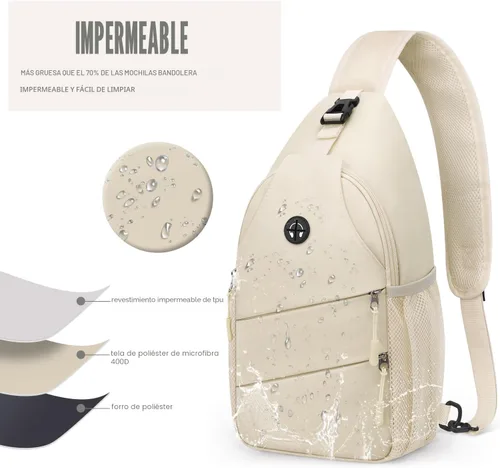Miniatura 4 de Pritent Bolsos cruzados para mujeres y hombres, mochila de moda, bolsa casual para el pecho con correa de hombro convertible