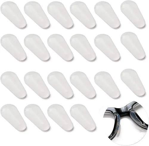 Miniatura 8 de 12 pares de almohadillas adhesivas para la nariz, forma de gota de agua, silicona suave antideslizante, almohadillas adhesivas para la nariz, Negro