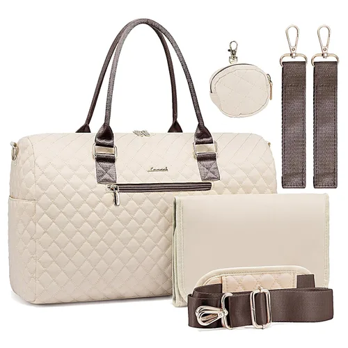 Miniatura 13 de LOVEVOOK - Bolso de pañales con estuche para chupete y cambiador, bolso grande de maternidad para hospital y viajes de fin de semana, bolso