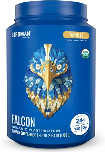 BIRDMAN Falcon - Proteína vegana en polvo orgánica, sin stevia y sin azúcar, proteína a base de plantas, baja en carbohidratos, sin lácteos, keto,