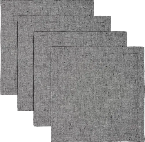Miniatura 66 de Solino Home Athena - Juego de 4 manteles individuales cuadrados de lino natural claro de 14 x 14 pulgadas, manteles individuales 100 % lino puro