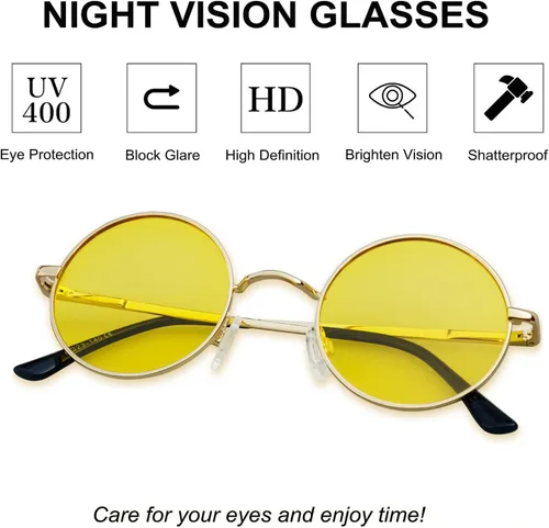 Miniatura 7 de KANASTAL Gafas de sol redondas polarizadas para mujeres y hombres, estilo hippie con protección UV400