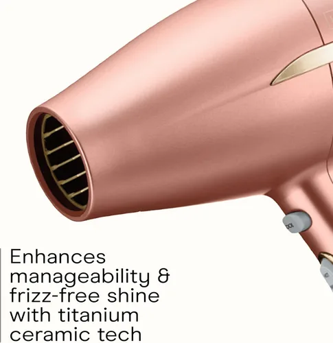 Miniatura 3 de INFINITIPRO de CONAIR - Secadora de pelo compacta sin encrespamiento, 2 veces más brillo, 3 veces más control de encrespamiento Rosa (Dusty Rose)