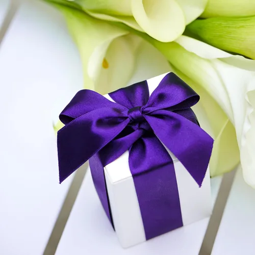 Miniatura 6 de SHOWIN - Cinta de satén morada de doble cara de 1 1/2 pulgadas x 50 yardas continuas para envoltura de regalos, decoración de boda y ramos florales