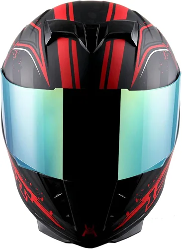 Miniatura 3 de Casco integral para motocicleta 1Storm con diseño de cráneo rey en mate negro + una visera transparente extra: HJK311