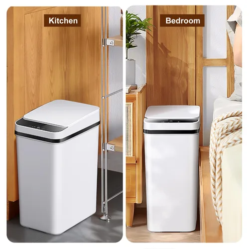 Miniatura 6 de Yatmung Cubo de Basura Delgado Automático Sin Contacto - Cubo de Basura Automático de 4 Galones con Sensor de Movimiento para Baño - Eléctrico