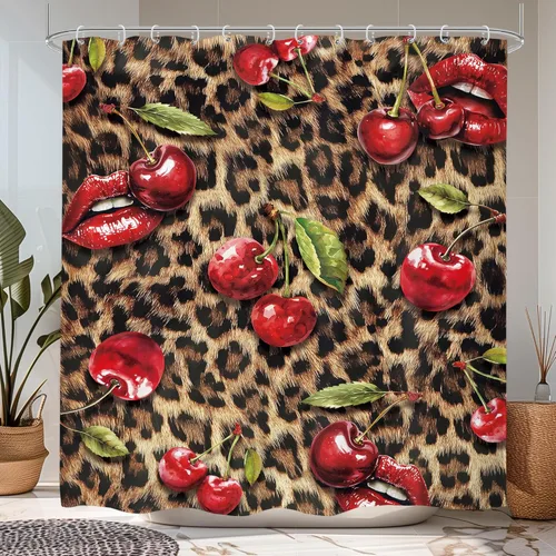 Miniatura 42 de Cortina de ducha con estampado de tigre, 60 pulgadas de ancho x 72 pulgadas de alto, safari salvaje, negro, marrón, potente pantera, piel de animal
