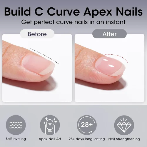 Miniatura 2 de GELLEN Gel constructor de uñas de grado de salón, 5 en 1, sin hema, gel constructor transparente para fortalecedor de ápice de uñas, 0.7 onzas Gel