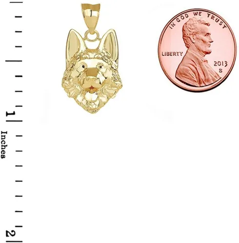 Miniatura 2 de Claddagh Gold Deslumbrante colgante de cabeza de perro de pastor alemán