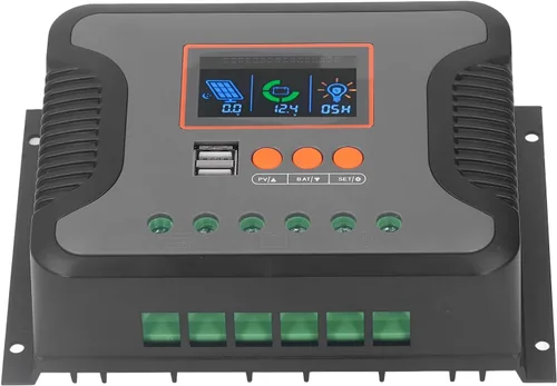 Miniatura 3 de PWM Controlador de carga solar, 60A 12V 24V 36V 48V 2 Puerto USB Pantalla LCD ajustable AGM Gel Inundado Batería de Litio.