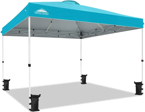 Miniatura 227 de EAGLE PEAK Tienda de campaña desplegable con bolsa de transporte con ruedas, 8 estacas, 4 cuerdas, 4 bolsas de peso, toldo de tienda de campaña