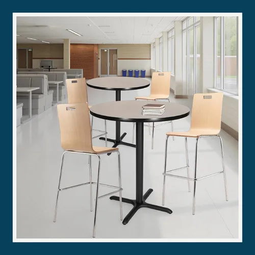 Miniatura 10 de OEF Furnishings OEFCT13636XBGY Mesa de café prémium de grado comercial para restaurante y sala de descanso