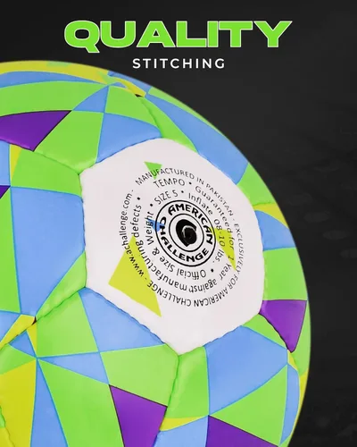 Miniatura 4 de American Challenge Tempo Balón de fútbol – Balón de fútbol profesional para campos de césped – Pelotas de fútbol duraderas cosidas a máquina de TPU