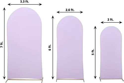 Miniatura 3 de Efavormart Juego de 3 Fundas de Arco de Boda de Spandex Lavanda Mate Ajustadas para Soportes de Telón de Fondo Chiara de Parte Superior Redonda