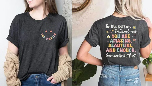 Miniatura 6 de Camiseta con texto en inglés "You Matter The Person Behind Me", camiseta con texto en inglés "You are Amazing Tshirt You are Amazing para mujer