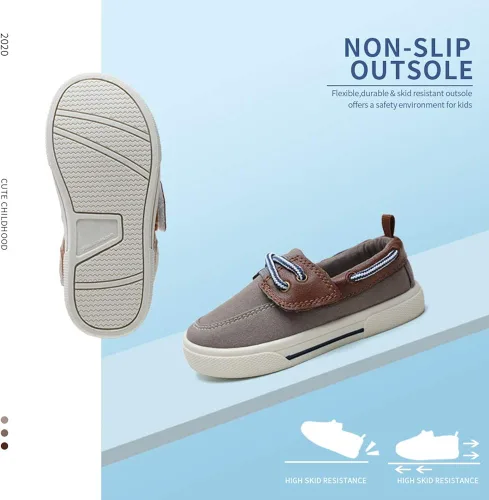 Miniatura 6 de tombik Zapatos náuticos para niños y niñas, tenis de lona para niños pequeños (niños pequeños)