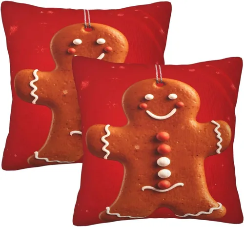 Miniatura 43 de Juego de 2 fundas de almohada cuadradas de Acción de Gracias, hojas de arce otoñales, fundas protectoras para sofá con cremallera oculta, 16 x 16