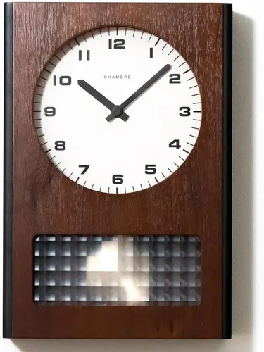 Miniatura 12 de Reloj de pared con péndulo, reloj de escritorio japonés hecho a mano con madera maciza de haya, roble y nogal, sin tictac, funciona