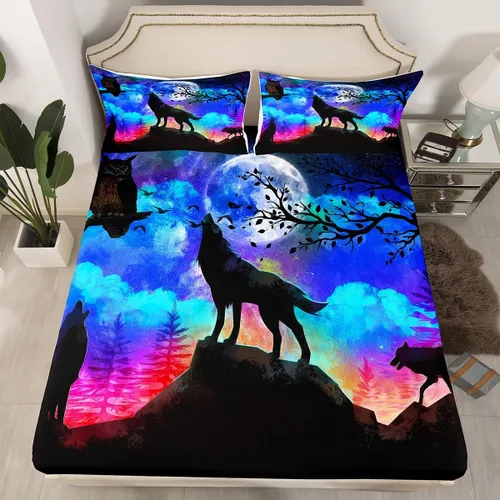 Miniatura 14 de Feelyou Juego de sábanas bajeras de alpaca para niños, lindo juego de ropa de cama con diseño de llama y donas de dibujos animados, juego de sábanas
