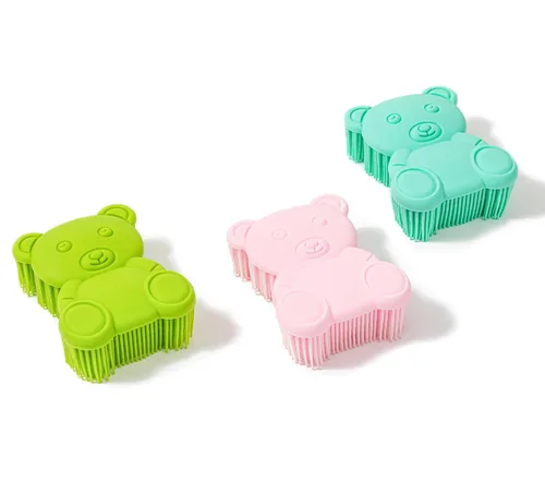 Miniatura 28 de Cepillo sensorial prémium para niños o autismo, limpiador corporal de silicona suave, 2 en 1, cepillos sensoriales para terapia ocupacional, esponja
