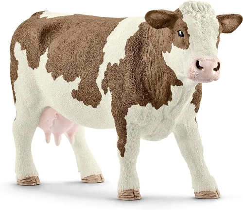 Miniatura 14 de Schleich Farm World - Figura de vaca Braunvieh - Juguete de animal de granja altamente detallado y duradero, juego divertido y educativo para niños