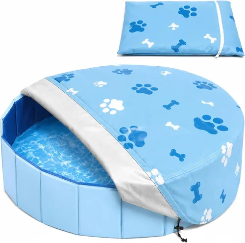 Rypet Cubierta plegable redonda para piscina de mascotas de 71 pulgadas, fundas de piscina para niños, a prueba de fugas, lavables, accesorios de