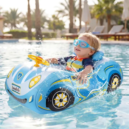 Miniatura 5 de Baby Pool Float Toddler Floaties 3D Car Baby Float for 12-48 Months Inflatable Heavy Duty 0.35mm PVC Seat Boat Pool Toys Float No Flip Swimming