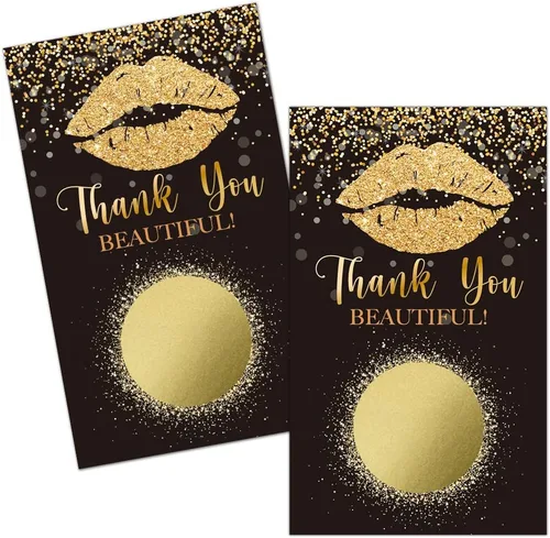 Miniatura 9 de Haizct 50 paquete de tarjetas de agradecimiento en blanco con certificado de regalo para raspar para pequeñas empresas, spa, salón de belleza