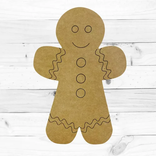 Miniatura 2 de Little Gingerbread Man, Pintura por línea, Artesanía para niños, Forma de Navidad, Forma de artesanía sin terminar