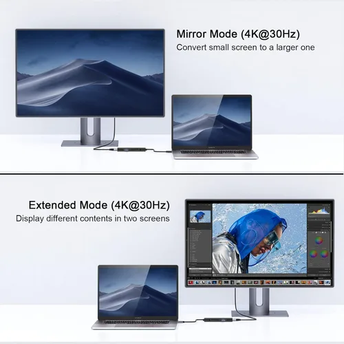 Miniatura 3 de USB C Hub, Adaptador QGeeM de USB 4k a HDMI, Dongle USB-C 7 en 1 con 100W PD, USB 3.0, Lector de Tarjetas, Compatible con MacBook, iPhone 15/17