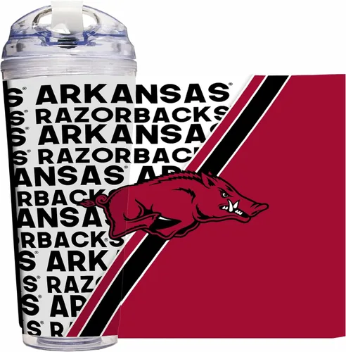 Miniatura 119 de Rico Industries Taza acrílica NCAA estándar de 24 onzas con tapa con bisagra, taza de doble pared oficialmente licenciada con pajita