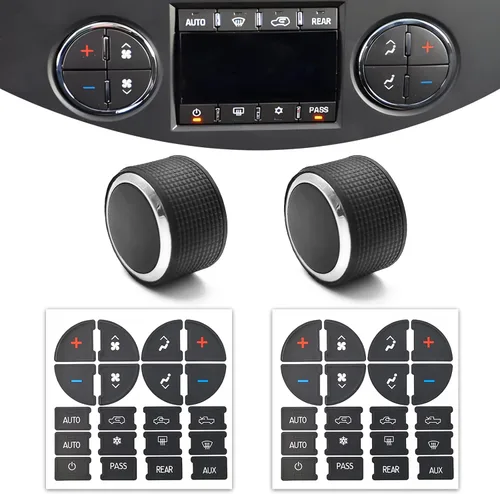 Miniatura 8 de 2 Paquetes Kit de Reparación de Botones del Tablero de CA Calcomanías Adhesivas - Compatible con Chevy, para Reparar Botones de Control de A/C 2 pzas