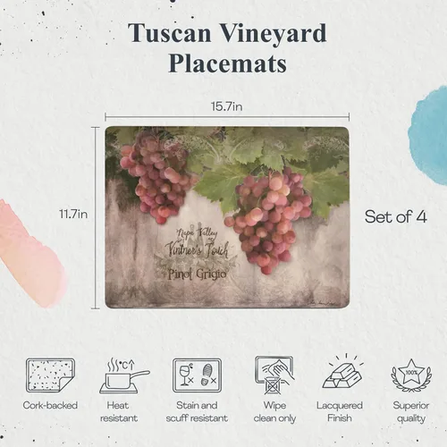 Miniatura 2 de Pimpernel Tuscan Vineyard - Juego de 4 manteles individuales