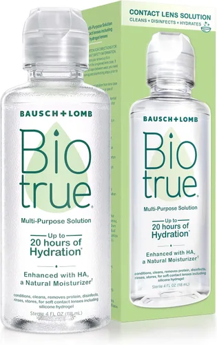 Biotrue Solución para Lentes de Contacto, Solución Multiusos para Lentes Blandos, Limpia, Desinfecta, Elimina la Acumulación de Proteínas, Suciedad