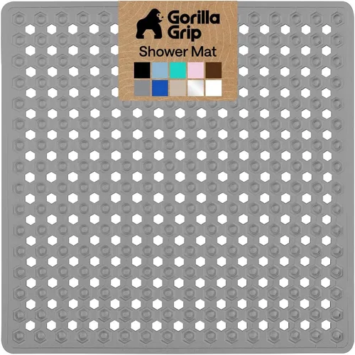 Miniatura 49 de GORILLA GRIP Alfombrilla para bañera patentada, lavable a máquina, con ventosas y orificios de drenaje para mantener las bañeras limpias, suave