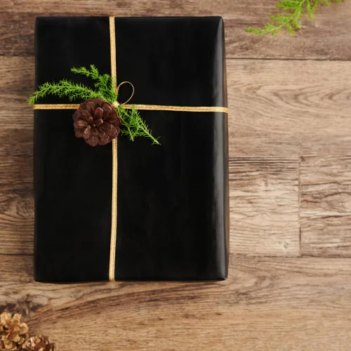 Miniatura 4 de Viadom Papel de regalo negro mate, papel de brillo perlado de color sólido, papel de regalo perfecto para bodas, día de San Valentín, cumpleaños