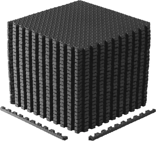 Miniatura 25 de CAP Puzzle Exercise Mats 3/4” Thick EVA Interlocking Foam Tiles for Home Gym Flooring Multiple Options Guijarro - Negro